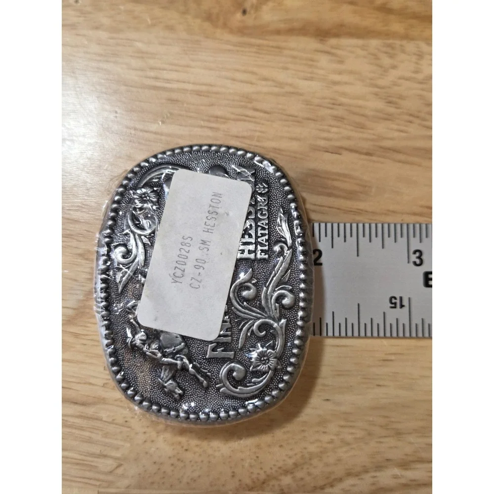 1990 Hesston NFR Miniature Small Collector Belt Buckle NOS Sealed C2-90-SM